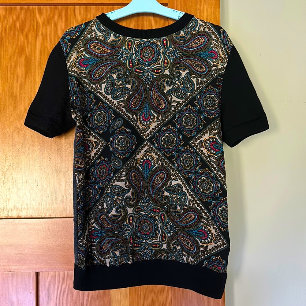 Beautiful top made of wool (back and sleeves)  and silk (front)